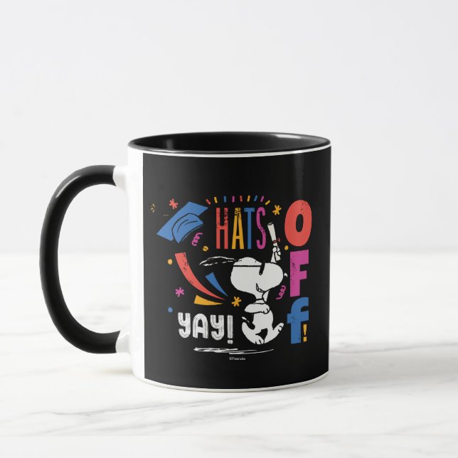 Caneca Amendoins Snoopy Chapéu Baixado Para Você Graduaçã (Esquerda)