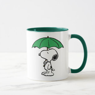 Caneca Amendoins Snoopy Green Umbrella
