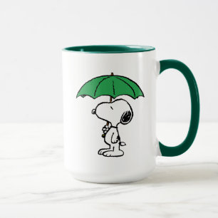Caneca Amendoins   Snoopy Green Umbrella