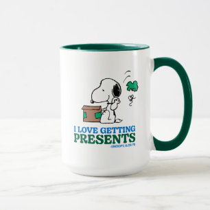 Caneca Amendoins   Snoopy I Love Getting Present