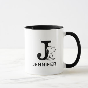 Caneca Amendoins   Snoopy Name & Monograma J