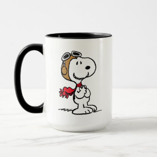 Caneca Amendoins   Snoopy O Áce Voador