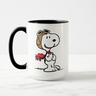 Caneca Amendoins   Snoopy O Áce Voador