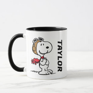 Caneca Amendoins   Snoopy O Áce Voador   Adicione seu nom