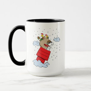 Caneca Amendoins   Snoopy, o Ace Voador no Natal