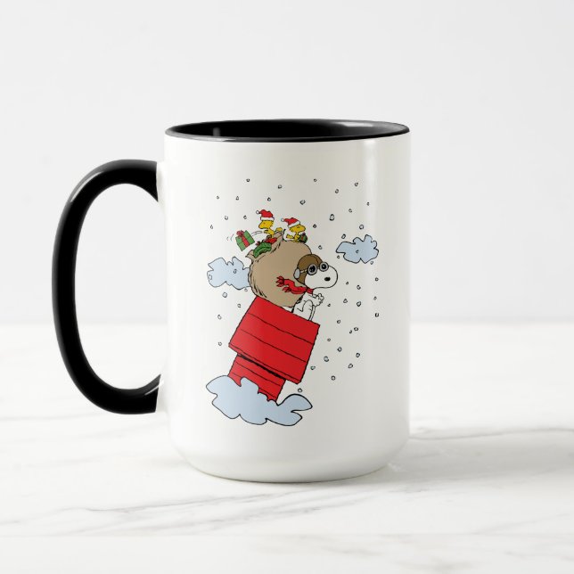 Caneca Amendoins | Snoopy, o Ace Voador no Natal (Esquerda)