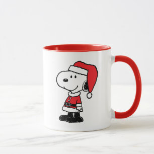 Caneca Amendoins   Snoopy Papai Noel