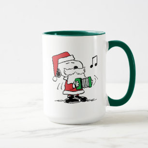 Caneca Amendoins   Snoopy Santa Claus Accordian