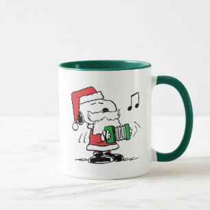 Caneca Amendoins   Snoopy Santa Claus Accordian