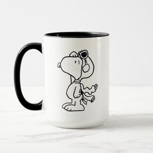 Caneca Amendoins | Snoopy the Flying Ace BW (Esquerda)