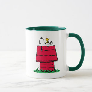 Caneca Amendoins   Snoopy & Woodstock Doghouse