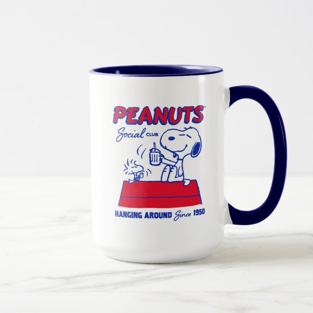 Caneca Amendoins | Snoopy & Woodstock pendurado (Direita)