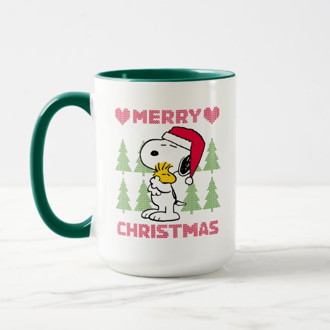 Caneca Amendoins | Snoopy & Woodstock Santa Claus Hug (Esquerda)