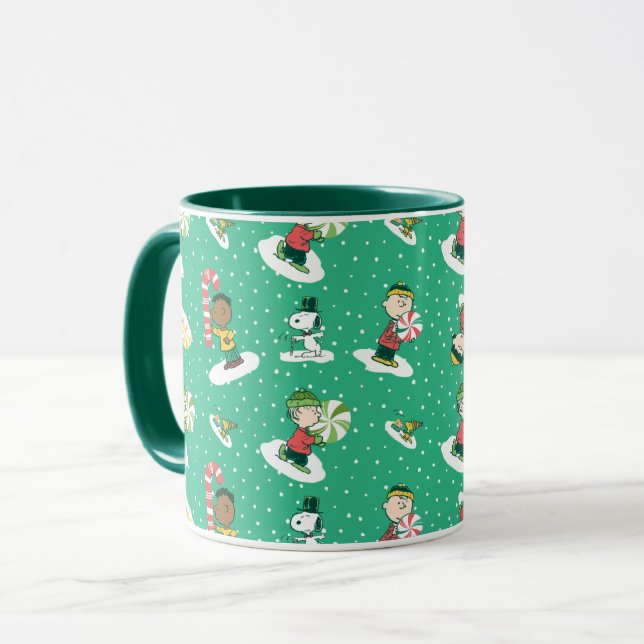 Caneca Amendoins Sonhos de Minhoca-Pimenta Padrão de Floc (Frente Esquerda)
