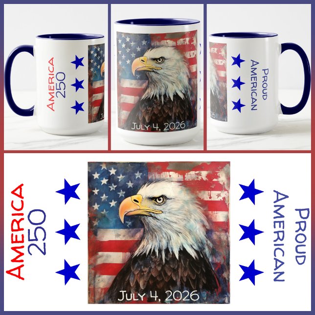 CANECA - América 250 - Orgulhosamente Americano -  (Criador carregado)