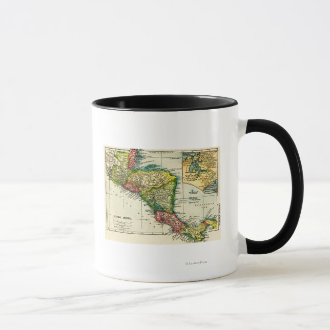 Caneca América CentralMapa Panorâmico América Central (Direita)