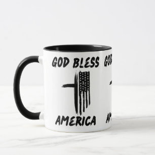 Caneca América deus abençoe Uma América Patriótica Cheia 