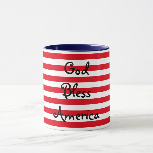 Caneca América Deus abençoe Vermelha, Branco e Azul perso (Centro)