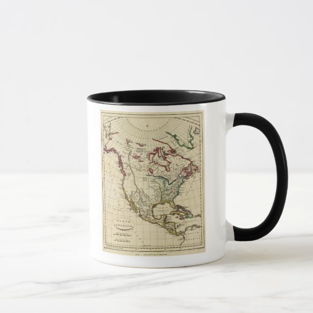 Caneca América do Norte com limites delineados (Direita)