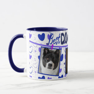 Caneca American Akita Melhor Pai De Cachorro Nunca Azul