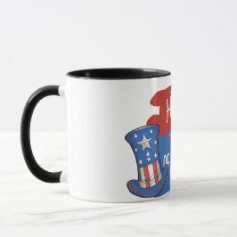 Caneca American Flag Top Hat com Design do Traço do Pince