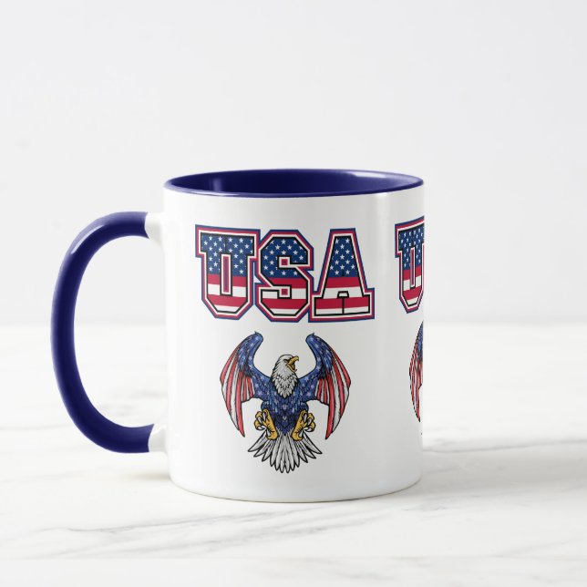 Caneca American Pride USA Shield Personalizado Café De Do (Esquerda)