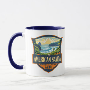 Caneca American Samoa National Park Illustration Retro