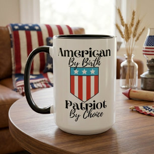 Caneca Americano de Nascimento Patriota por Escolha Retro
