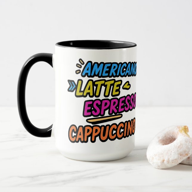 Caneca Americano Latte Espresso Cappuccino Café Funny Cof (Com Donut)