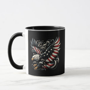 Caneca Americano Patriota Com Águia E Bandeira Dos EUA