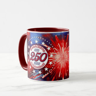 Caneca America's Birthday Semiquin Graphic Fireworks Wh