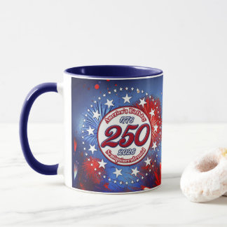Caneca America's Birthday Semiquin Graphic Fireworks Wh