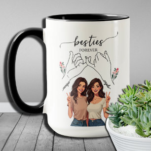 Caneca Amigas Para Sempre Promessa do Mindinho Personaliz