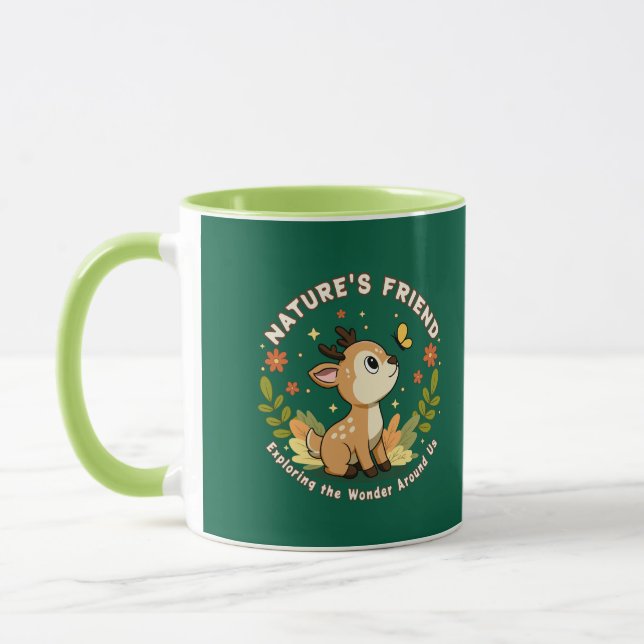 Caneca Amigo da Natureza Fofa Cerva Animal da Floresta (Esquerda)