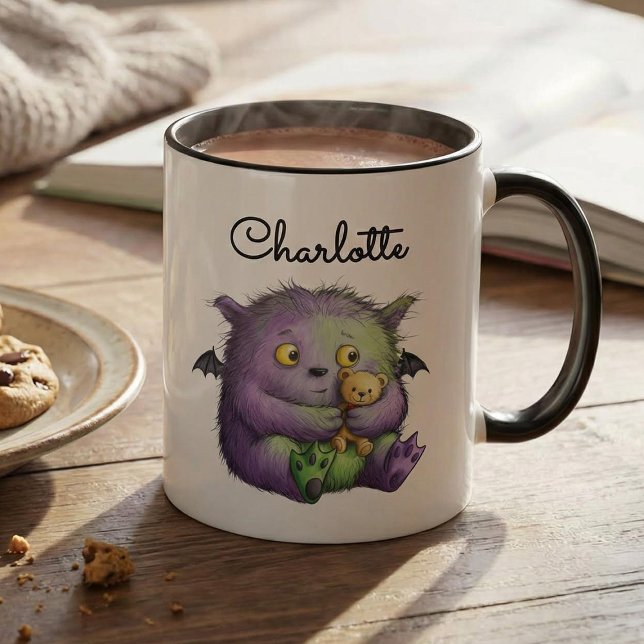 Caneca Amigo Monstro Fofo Roxo Verde (Criador carregado)