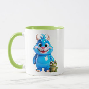 Caneca Amigo Sapo Azul Brilhante Personagem Monstro Fofo