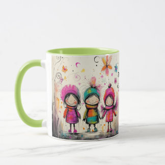 Caneca Amigos brancos bonitos