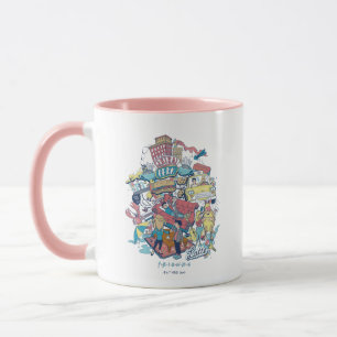 Caneca AMIGOS™   Colagem de Cartoons