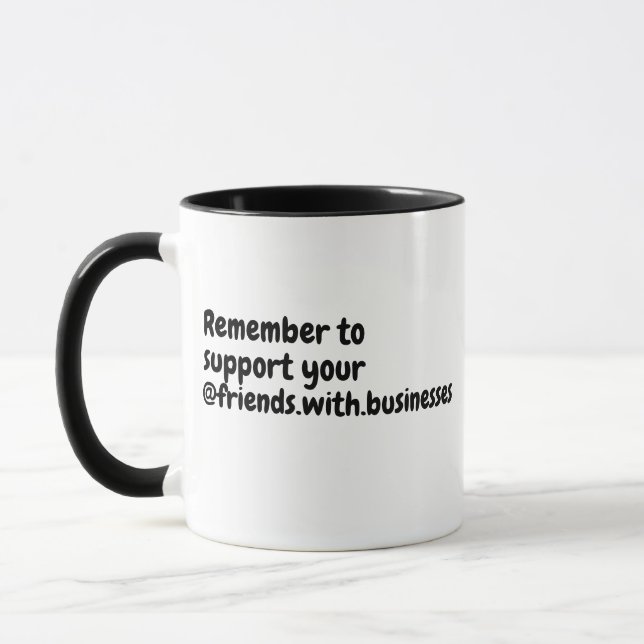 Caneca Amigos com Mug de Empresa (Preto) (Esquerda)