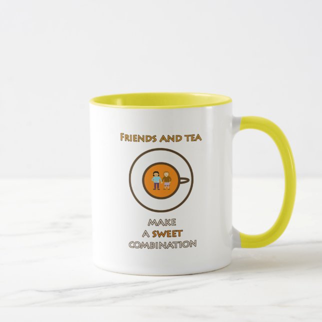 Caneca Amigos e chá - uma combinação doce - slogan do chá (Direita)