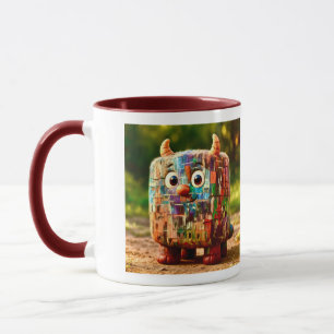 Caneca Amigos Ímpar - Poster de Monstro de Cubo de Patchw