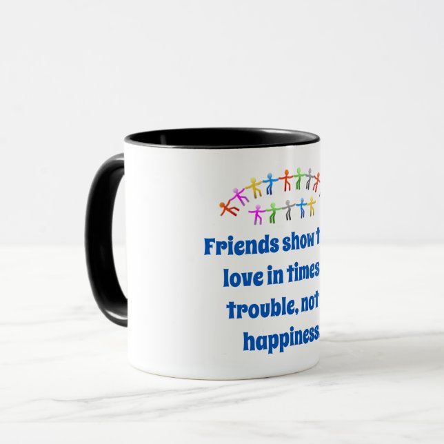 Caneca Amigos Mostram Seu Amor - Cotação De Amizade (Frente Esquerda)