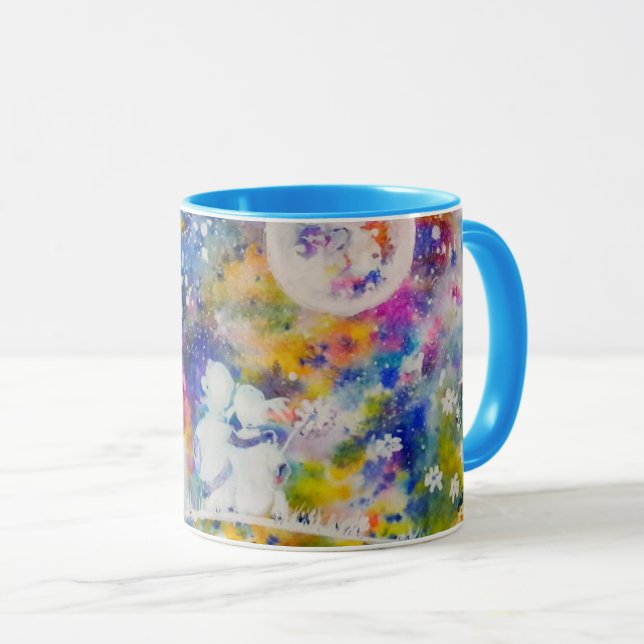 Caneca Amigos Mug Moon Sonha Pintura (Frente Esquerda)
