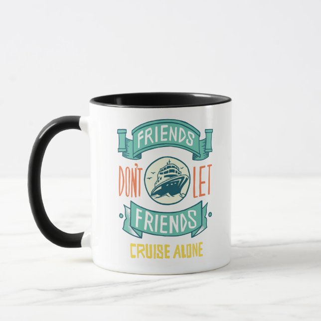 Caneca Amigos Não Deixam Amigos Cruzarem Sozinhos Gráfico (Esquerda)