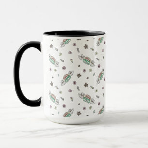 Caneca AMIGOS™ Padrão de Aquarela de Café de Perk Centr