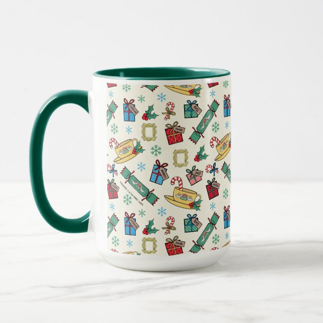 Caneca AMIGOS™ | Padrão de Ícone de Natal (Esquerda)