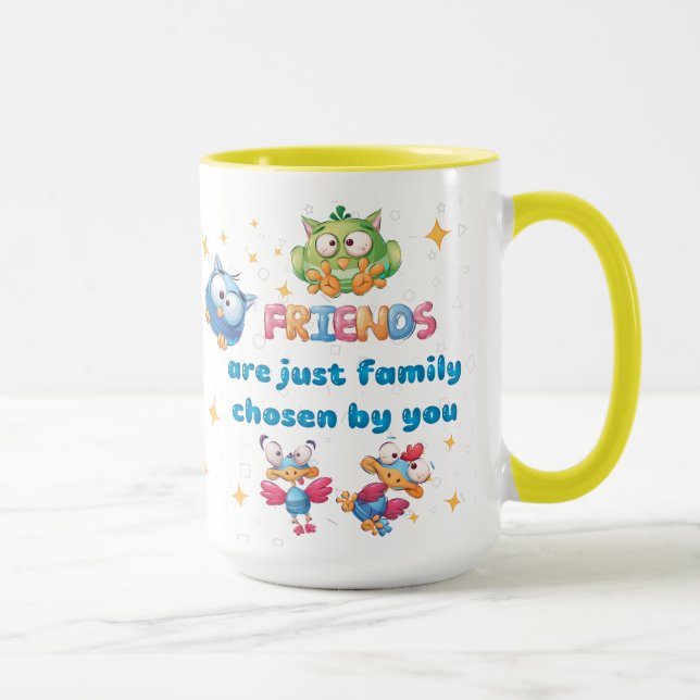 Caneca Amigos São Escolhidos Pela Família. (Direita)