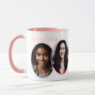 Caneca "Amizade, definida" personalizada com duas fotos C