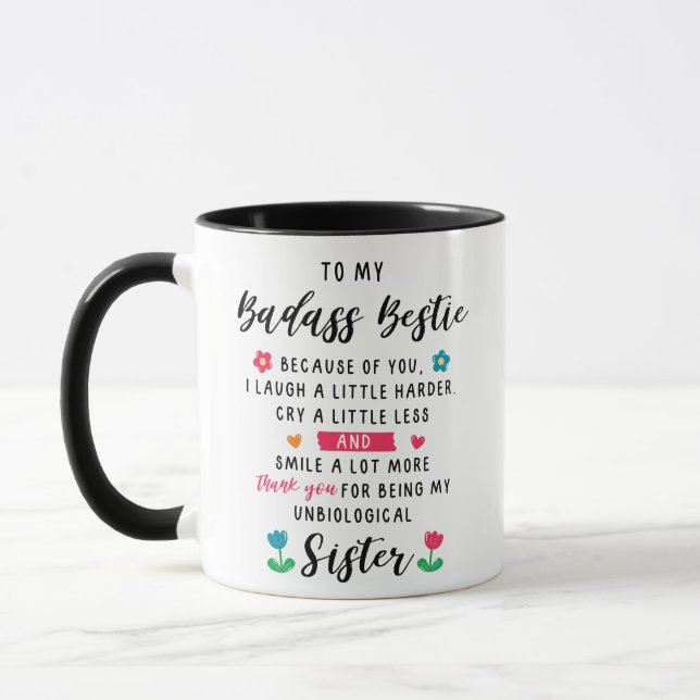 Caneca Amizade Engraçado Bestie Melhor Amiga Irmã (Esquerda)