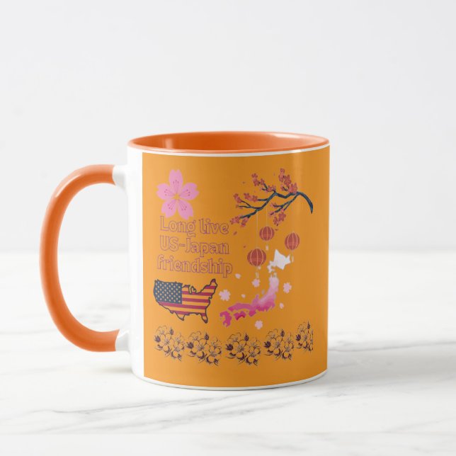 Caneca Amizade laranja sem fim (Esquerda)